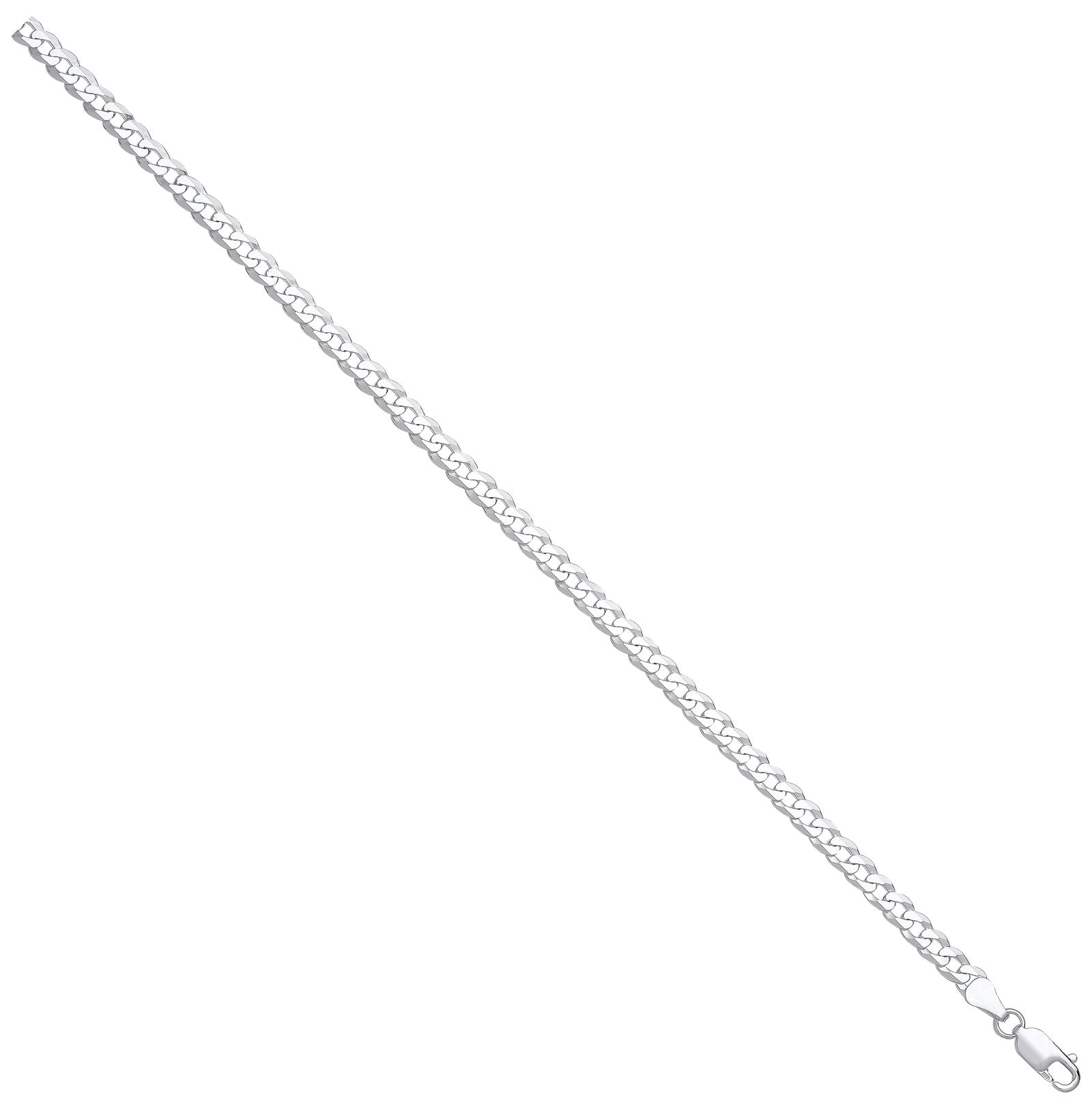 Silver 5.3mm Economy Flat Curb Chain - Fine Necklace - Certified Authentic - Swiss Made – Luxury Jewellery by Imperial